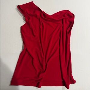 Norma Kamali assymetrical red one shoulder top
